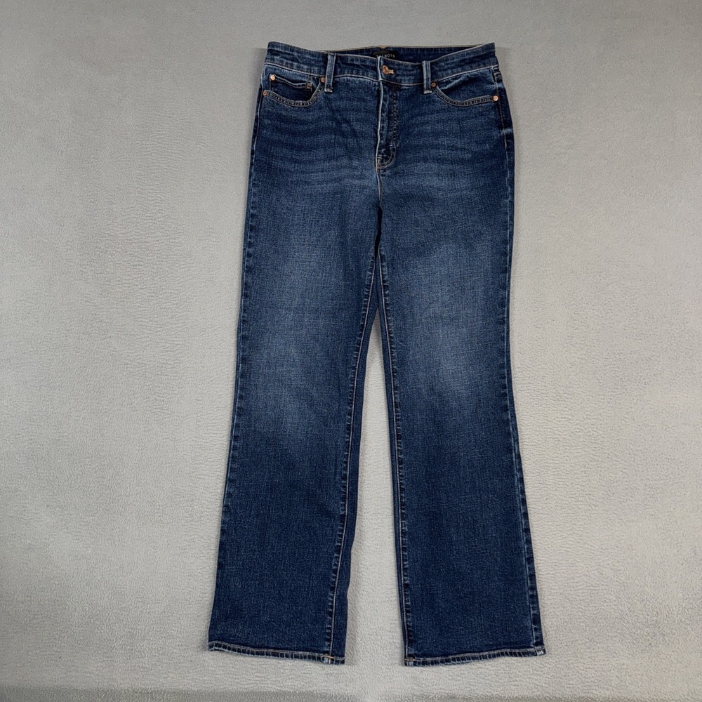 Talbots Jeans Womens 10 Blue Barely Boot Distressed Denim Stretch Cotton Blend